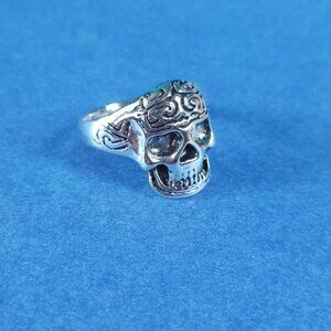 💀 Skull With Exposed Brains Gothic Ring – Size 10